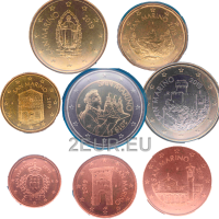 San Marino Serie di monete in euro UNC MIX 2017 - 2020