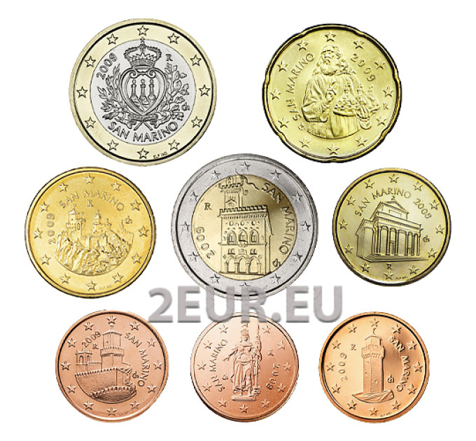 San Marino Serie di monete in euro UNC 2009