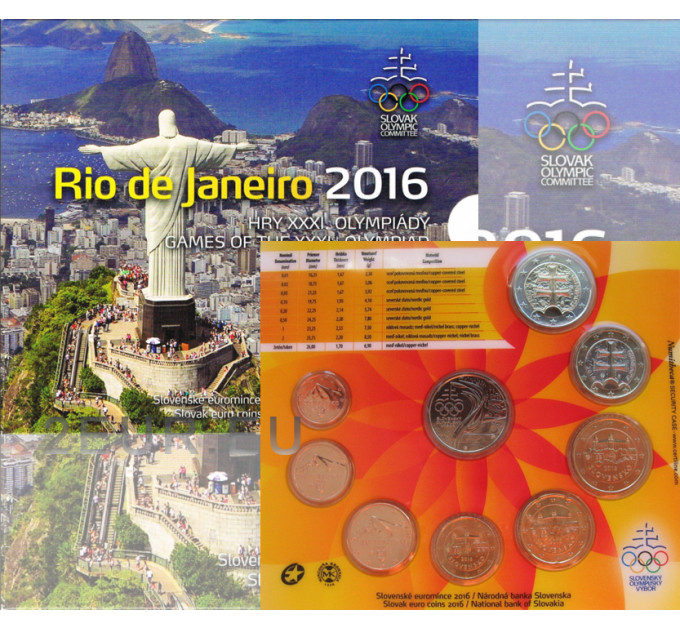 Slovacchia Serie di monete in euro FDC 2016 - XXXI Giochi Olimpici di Rio de Janeiro