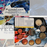 Slovacchia Serie di monete in euro FDC 2018 - XXIII Giochi Olimpici Invernali di Pyeongchang