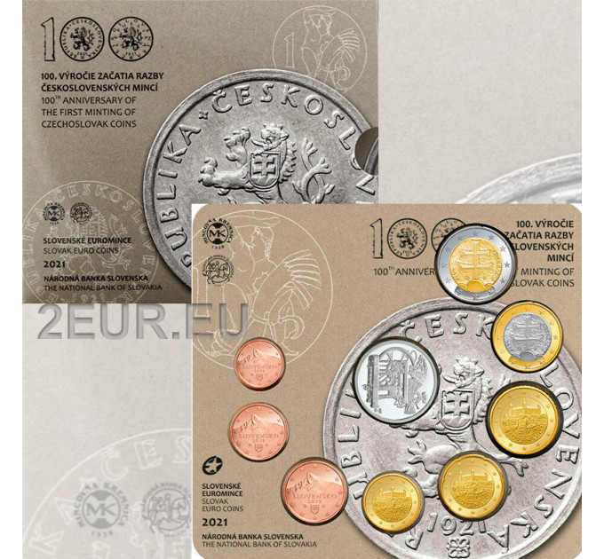 Slovacchia Serie di monete in euro FDC 2021 - 100 anni della prima monetazione