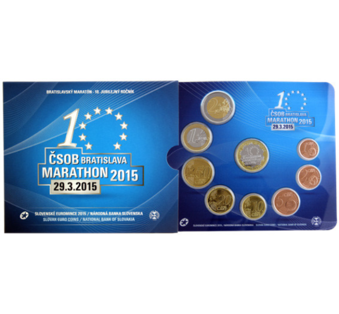 Slovacchia Serie di monete in euro FDC 2015 - 10° anniversario della maratona di Bratislava