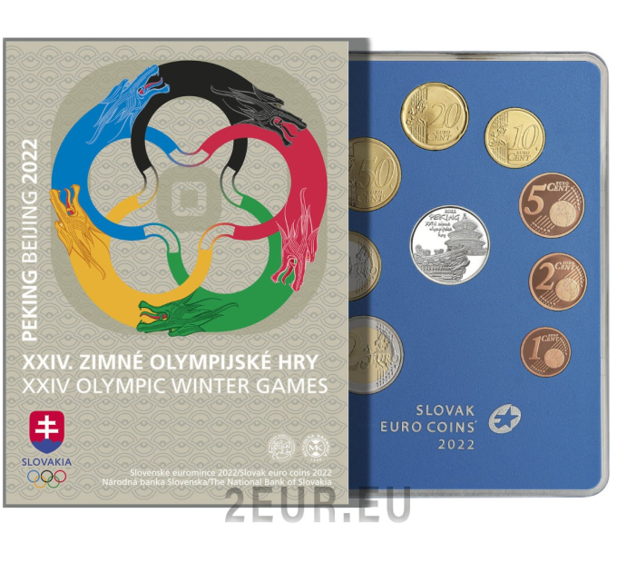 Slovacchia Euro set proof 2022 - Giochi Olimpici Invernali - Pechino 2022