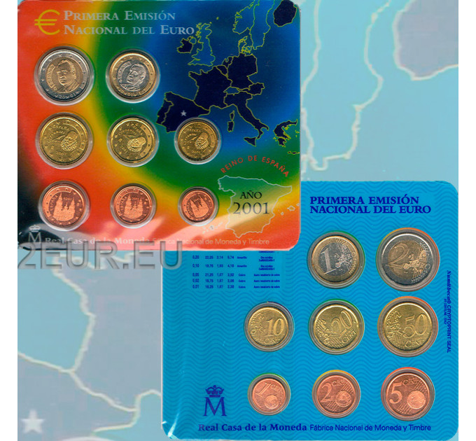 Spagna Set Euro FDC 2001