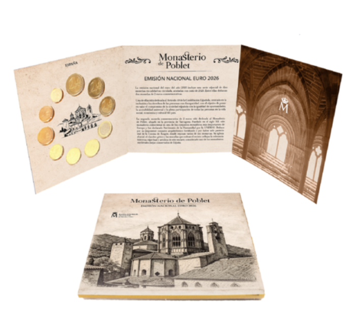 Spagna Set Euro FDC 2026 - Sito Patrimonio dell'Umanità UNESCO - Poblet del monastero