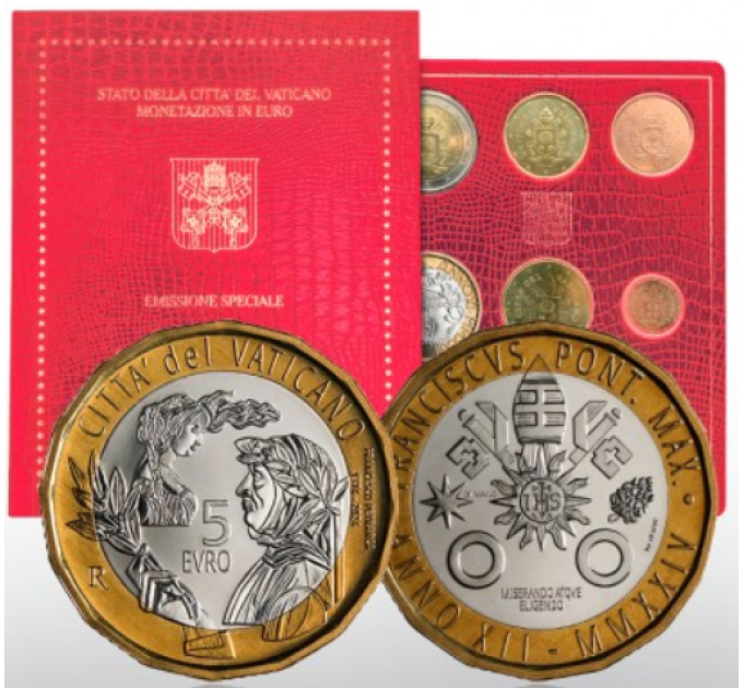 Vaticano set BU + 5 EURO 2024 - 650° Anniversario della morte di Francesco Petrarca