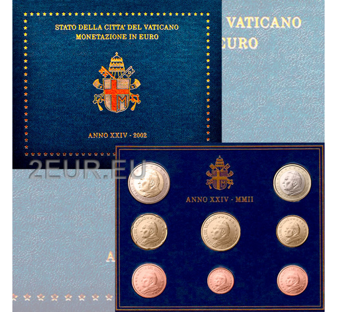 Vaticano set BU 2002 - Serie di monete in Euro