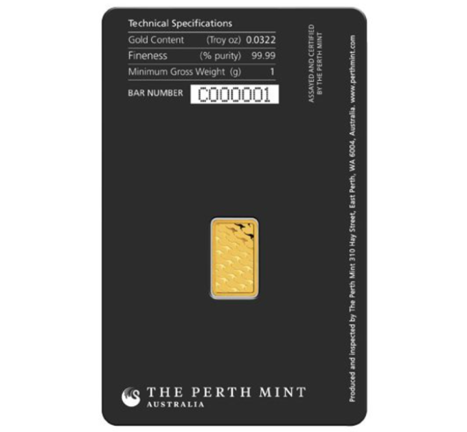 1g Lingotto d'oro Perth Mint