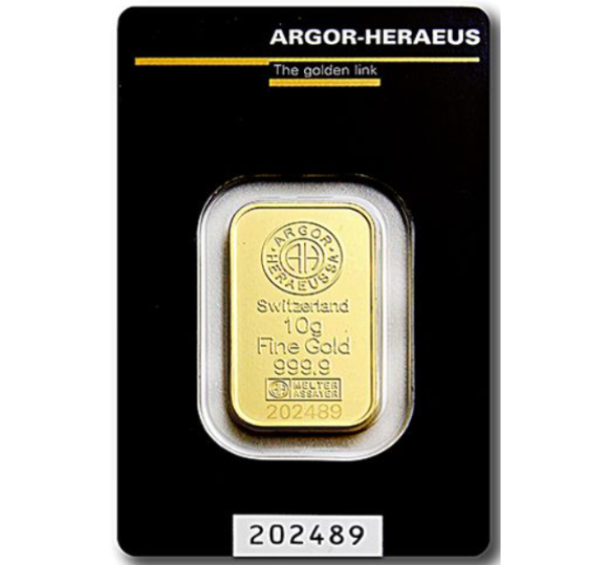 10g Lingotto d'oro Argor Heraeus