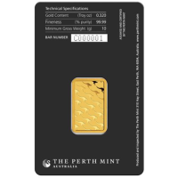 10g Lingotto d'oro Perth Mint
