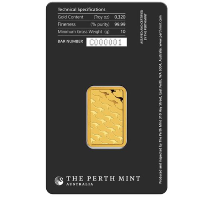 10g Lingotto d'oro Perth Mint