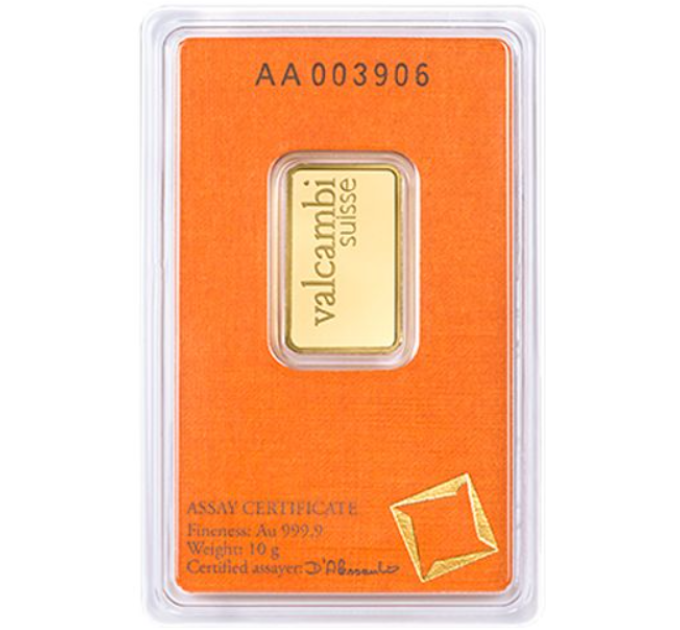 10g Lingotto d'oro Valcambi
