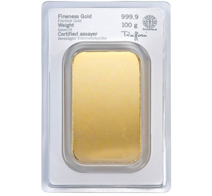 100 g Lingotto d'oro Heraeus