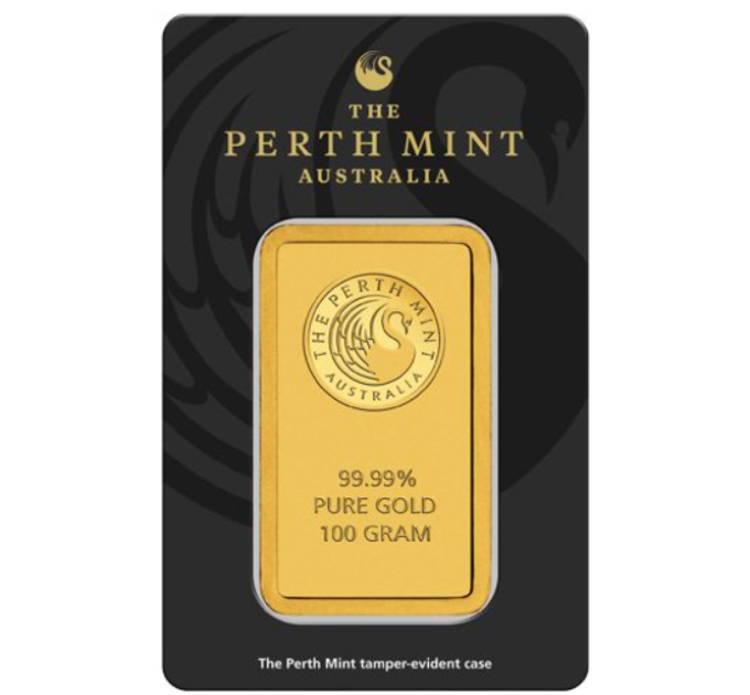 100 g Lingotto d'oro Perth Mint