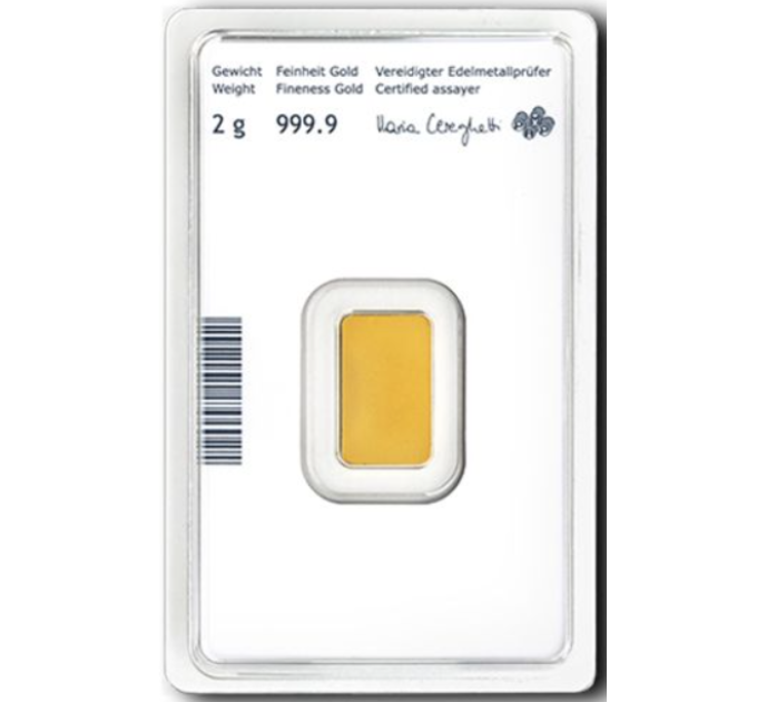2g Lingotto d'oro Austrian Mint