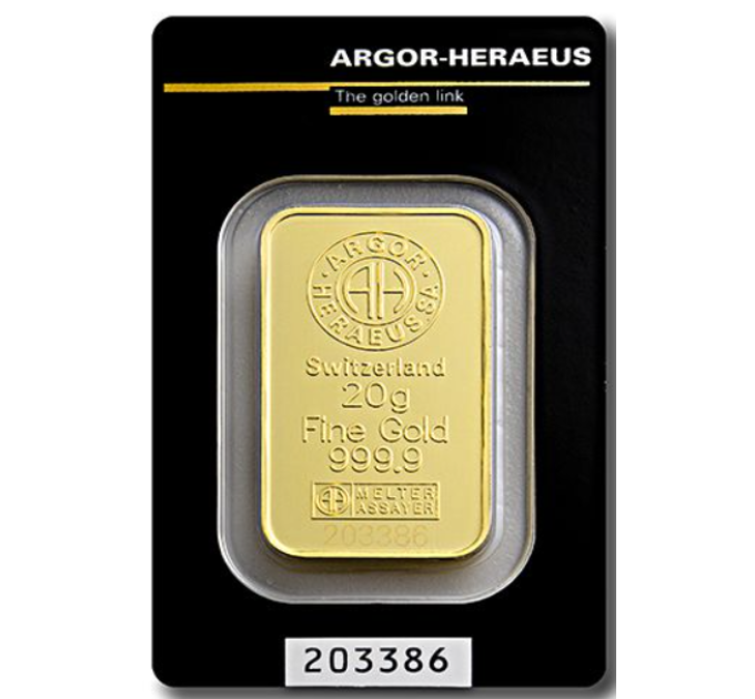 20g Lingotto d'oro Argor Heraeus
