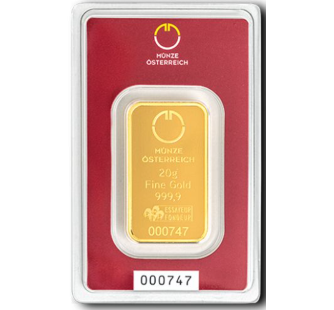 20g Lingotto d'oro Austrian Mint