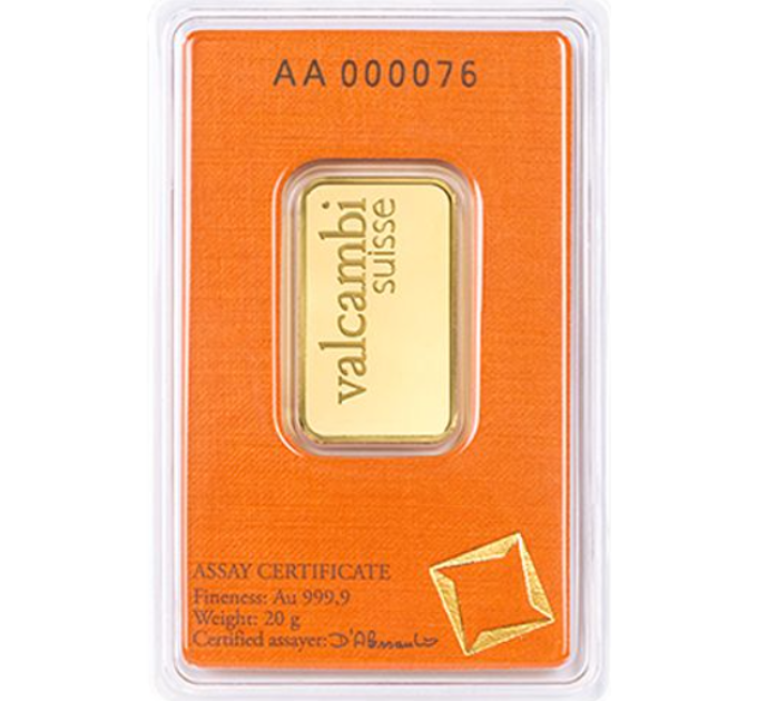 20g Lingotto d'oro Valcambi