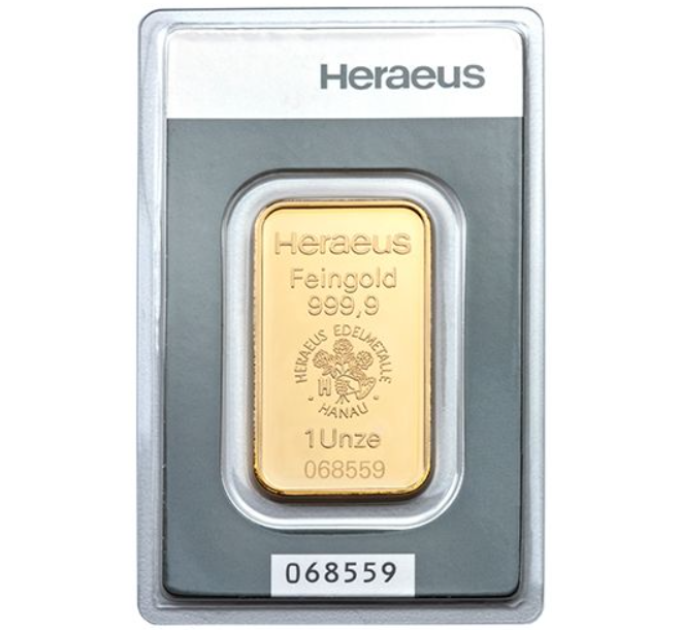 31,1g Lingotto d'oro Heraeus