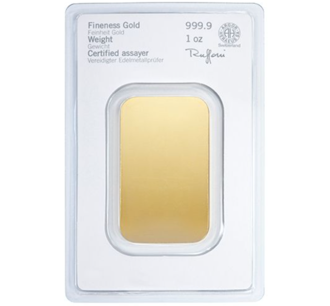 31,1g Lingotto d'oro Heraeus