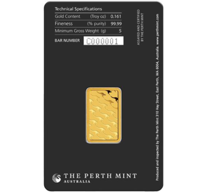 5g Lingotto d'oro Perth Mint