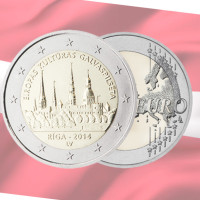 Lettonia 2 euro UNC 2014 - Riga - Capitale europea della cultura