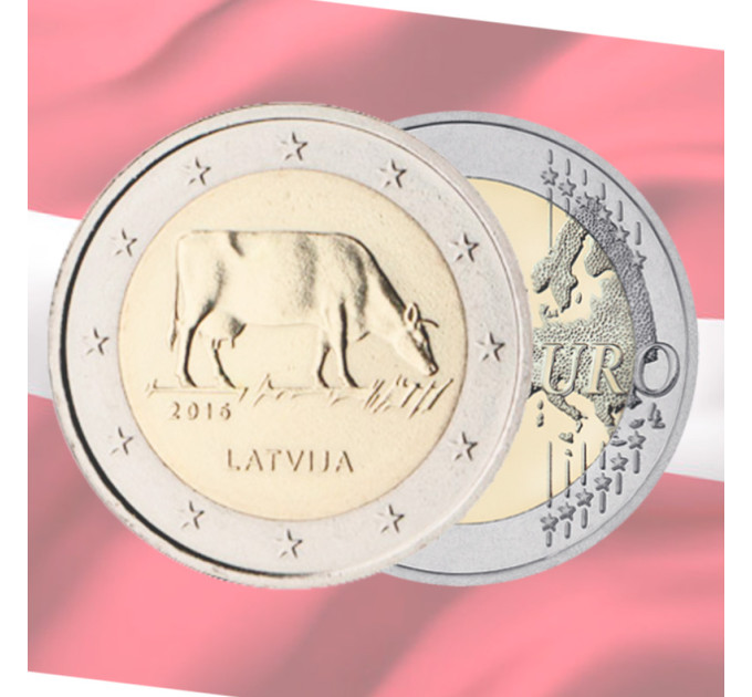 Lettonia 2 euro UNC 2016 - Caseificio - Mucca