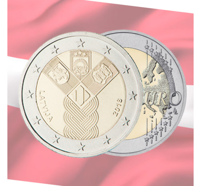 Lettonia 2 euro UNC 2018 - 100 anni di indipendenza degli Stati baltici