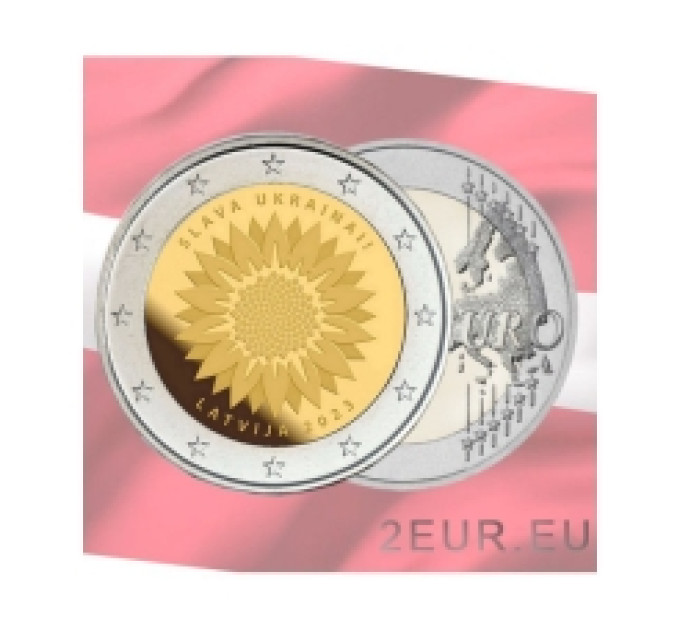 Lettonia 2 euro UNC 2023 - Slava Ucraina