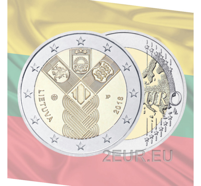 Lituania 2 euro UNC 2018 - 100 anni di indipendenza degli Stati baltici