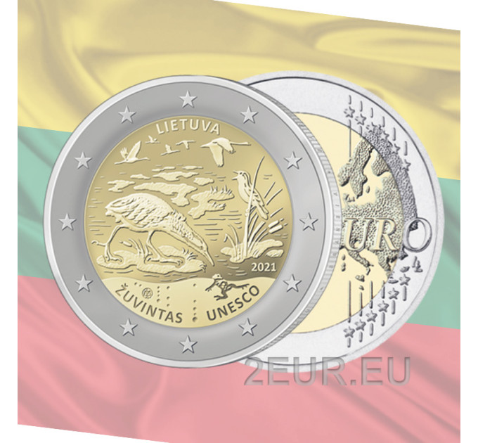 Lituania 2 euro UNC 2021 - Riserva della Biosfera di Žuvintas