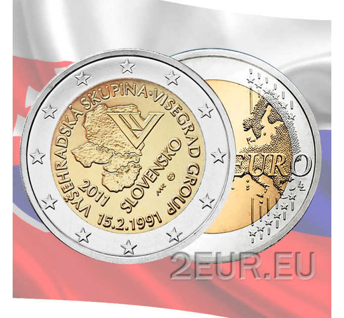 Slovacchia 2 euro UNC 2011 - 20 anni Gruppo Visegrad