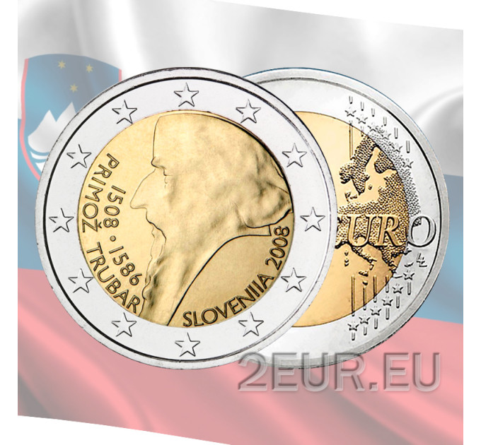 Slovenia 2 euro UNC 2008 - 500° anniversario della nascita di Primoz Trubar
