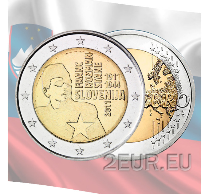 Slovenia 2 euro UNC 2011 - 100° anniversario della nascita di Franc Rozman