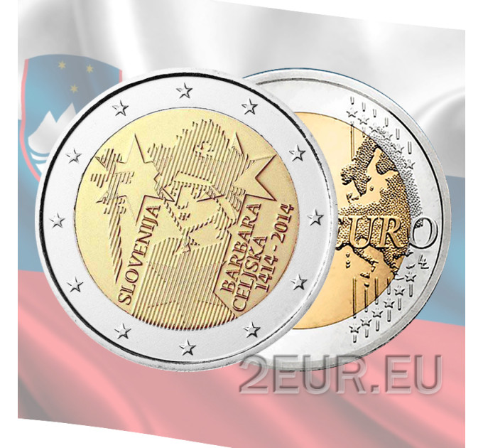 Slovenia 2 euro UNC 2014 - 600° anniversario dall'incoronazione di Barbara di Celje