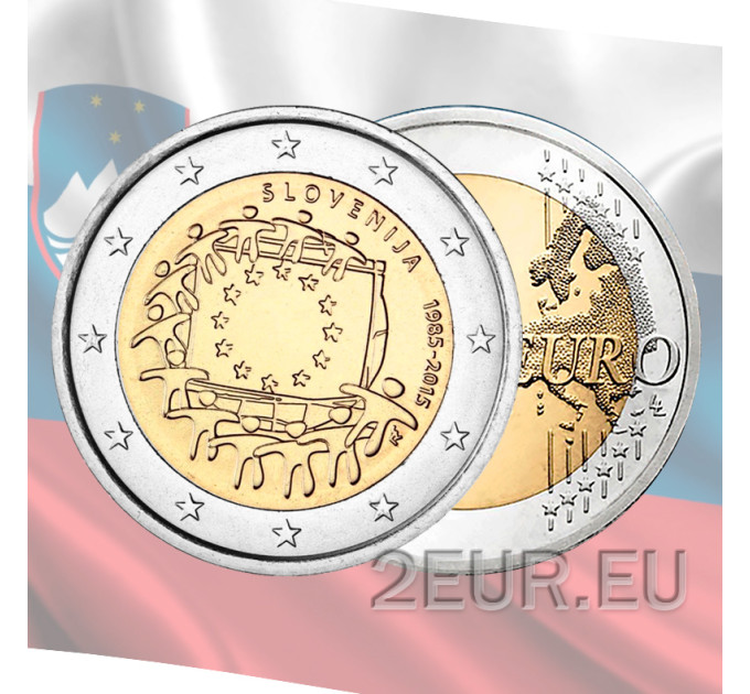 Slovenia 2 euro UNC 2015 - 30° Anniversario della Bandiera dell'Ue