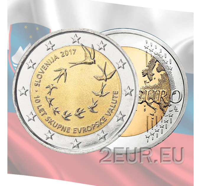 Slovenia 2 euro UNC 2017 - 10° Anniversario dell'adozione dell'Euro