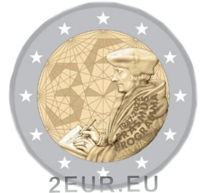 Lettonia 2 euro UNC 2022 - 35 anni dell'Erasmus