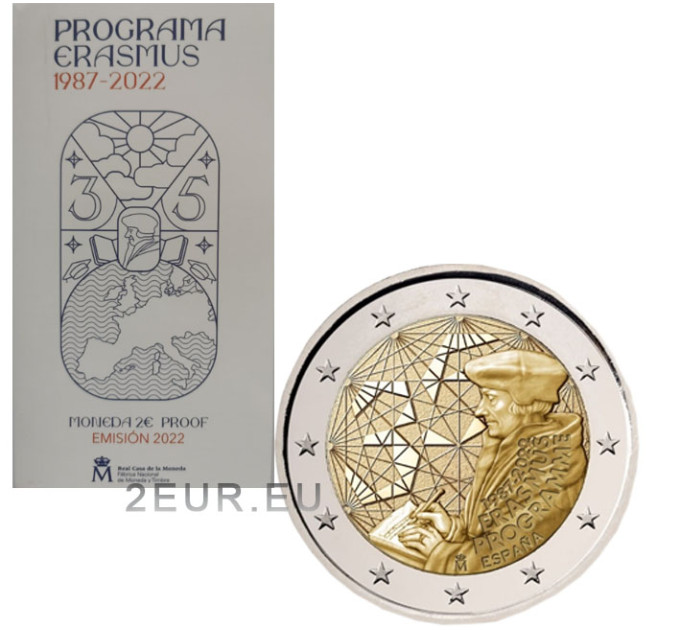 Spagna 2 euro proof 2022 - 35 anni dell'Erasmus 