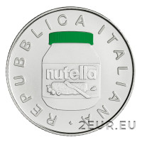 Italia 5 euro argento BU 2021 - Nutella Green
