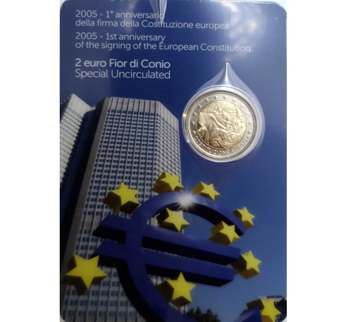 Italia 2 euro BU 2005 - 1° anniversario della firma della Costituzione dell'UE