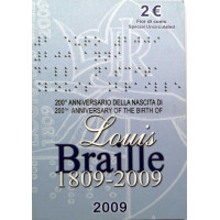 Italia 2 euro BU 2009 - 200° anniversario della nascita di Louis Braille
