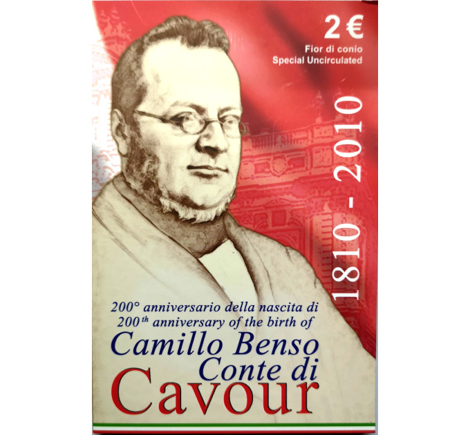 Italia 2 euro BU 2010 - 200° anniversario della nascita di Camillo Benso conte di Cavour