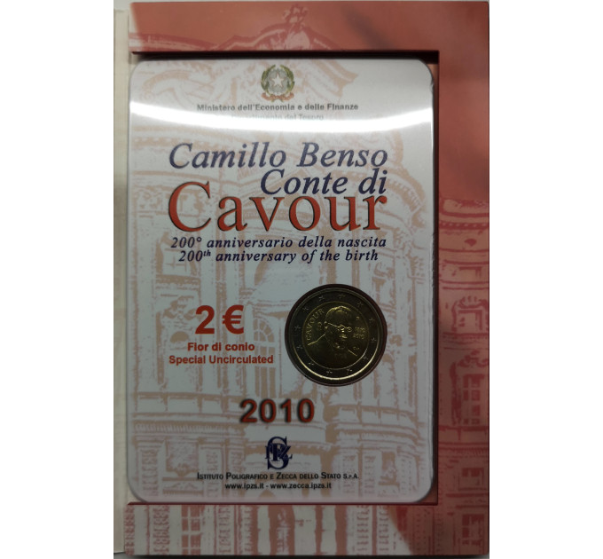 Italia 2 euro BU 2010 - 200° anniversario della nascita di Camillo Benso conte di Cavour