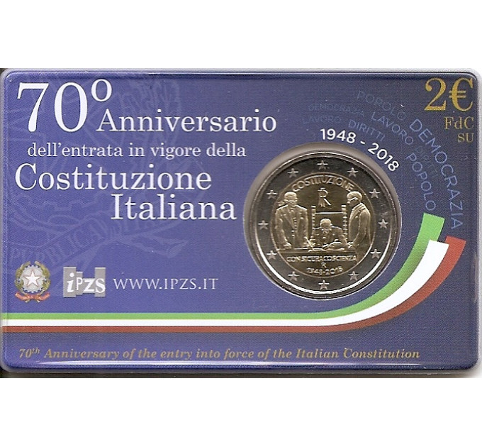 Italia 2 euro BU 2018 - 70° anniversario della Costituzione Italiana