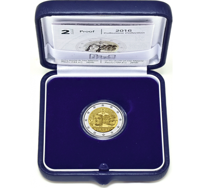 Italia 2 euro proof 2016 - 2200° anniversario della morte di Tito Maccio Plauto