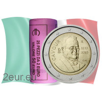 Italia 2 euro UNC rotolo 2010 - 200° Compleanno di Camillo Benso – Conte di Cavour Italia 2 euro UNC rotolo 2010 - 200° Compleanno di Camillo Benso – Conte di Cavour