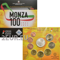 Italia Set Euro FDC + Moneta in argento da 5 euro 2022 - 100th Anniversary of the Autodromo Nazionale di Monza